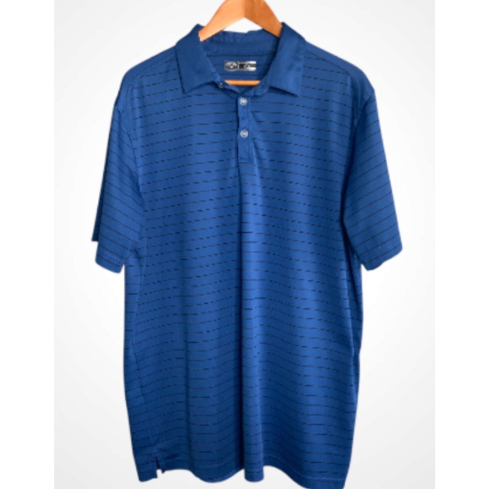 Callaway Royal Blue & Black Striped Polo Men’s Shirt XL